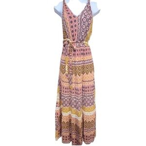 June & Hudson Maxi Style Dress W/Matching Tie Belt
